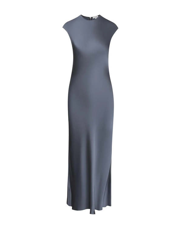 Argent Minimal Bias Dress - Stone Blue
