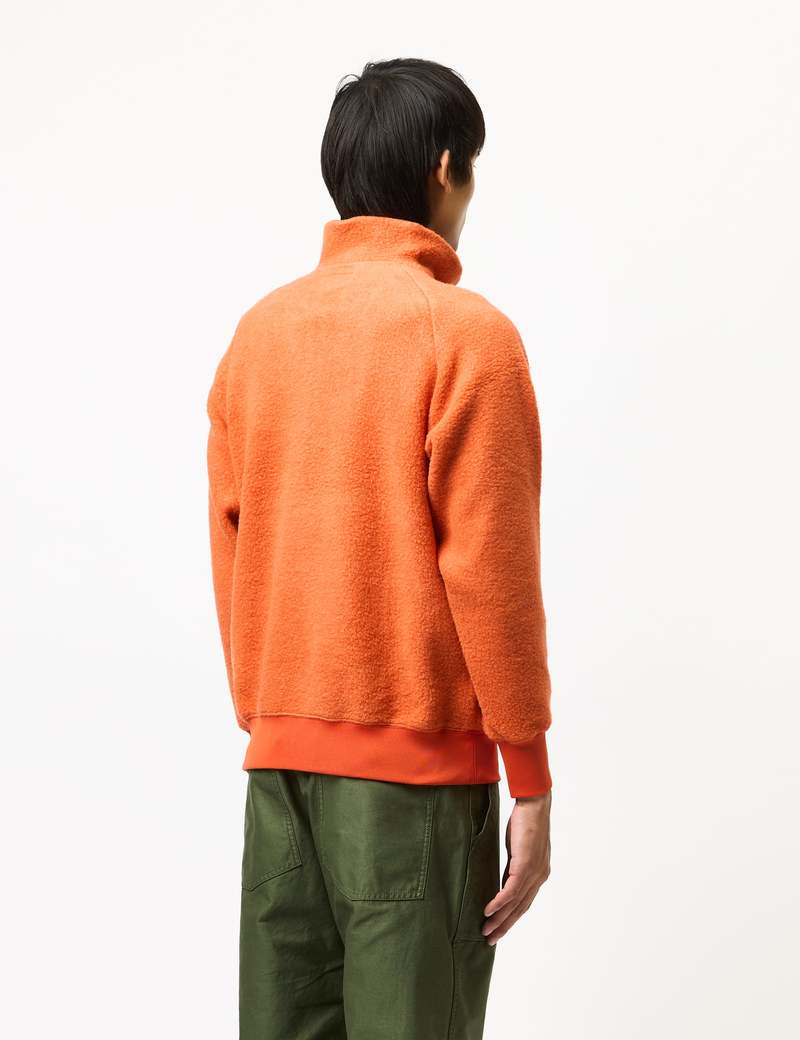 Beams Plus Mil Half Zip Fleece Sweatshirt - Orange | Garmentory