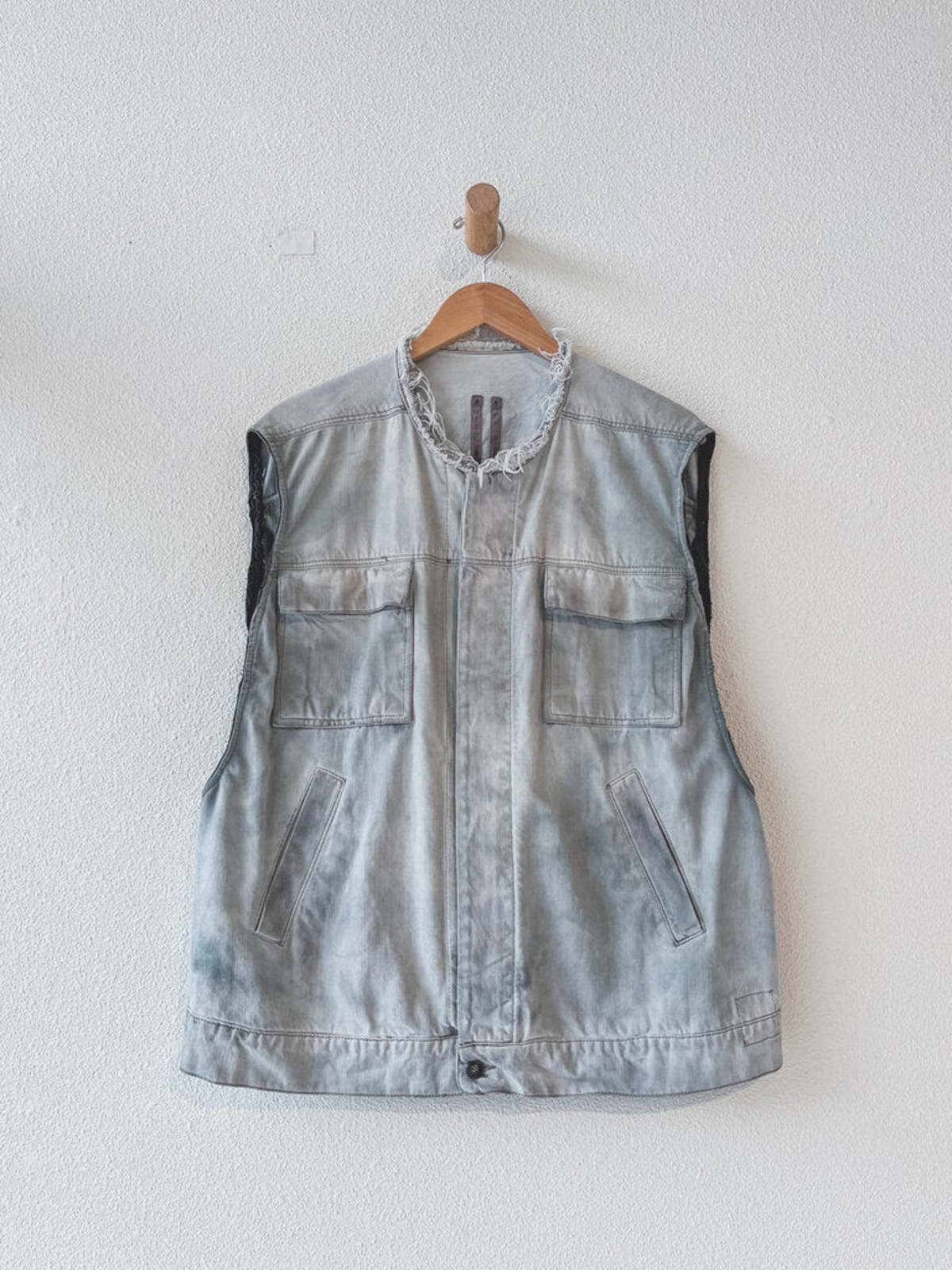 【Rick owens】denim long vest Rick Owens DENIM VEST - Blue | Garmentory