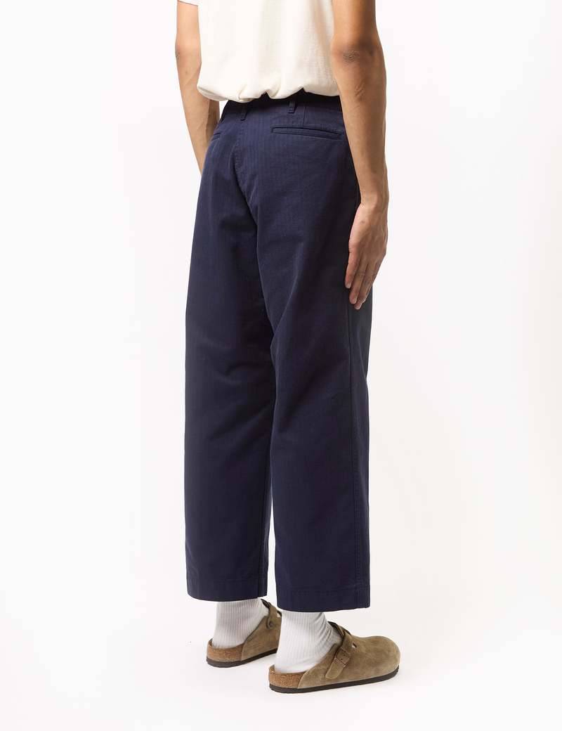 Beams Plus Mil Herringbone Trousers - Navy Blue