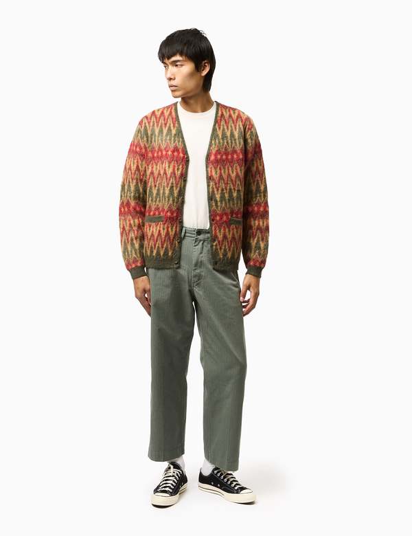 Beams Plus Mil Herringbone Trousers - Sage Green | Garmentory