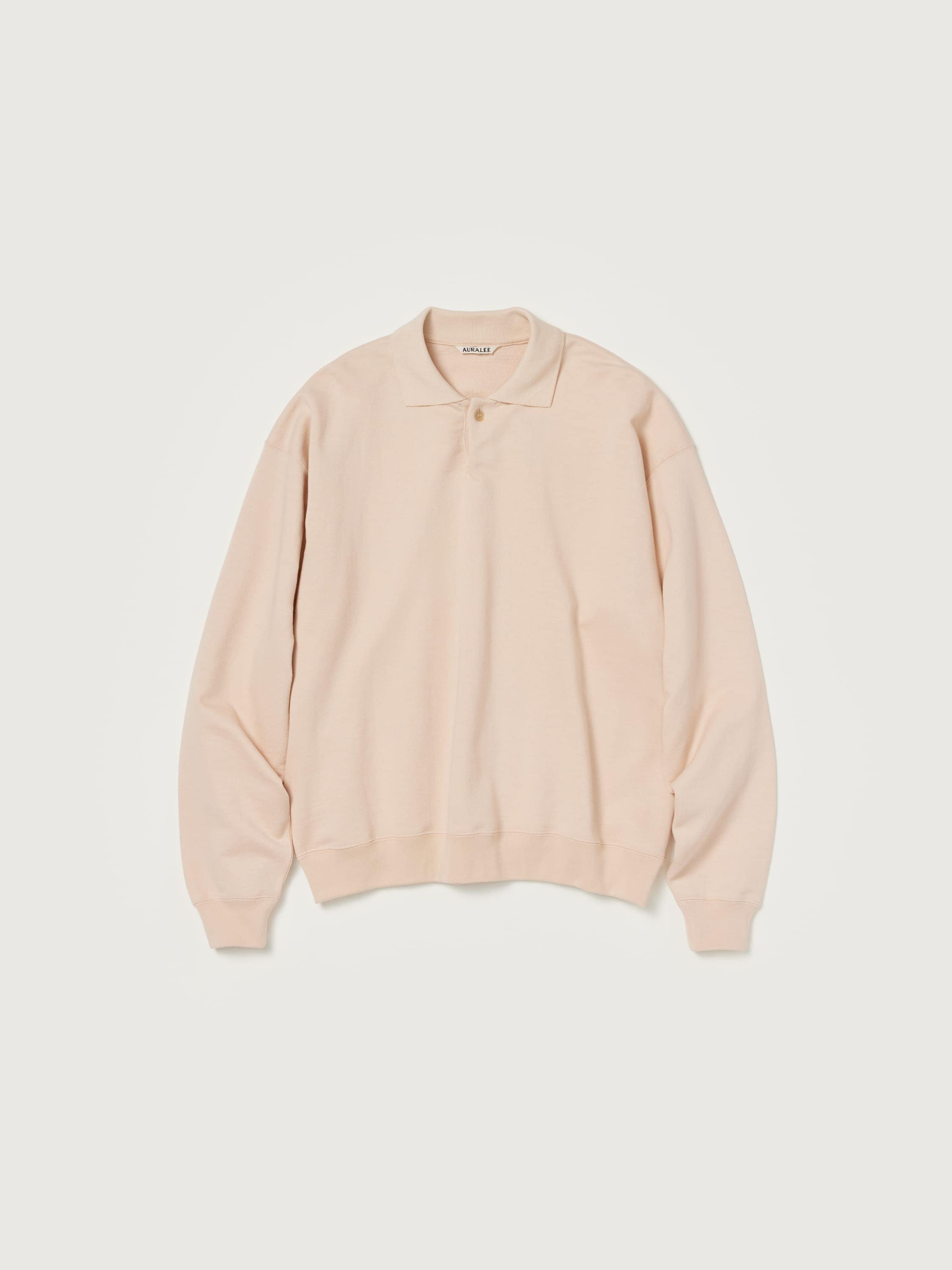Auralee Pima Light Sweat Polo - Light Pink | Garmentory