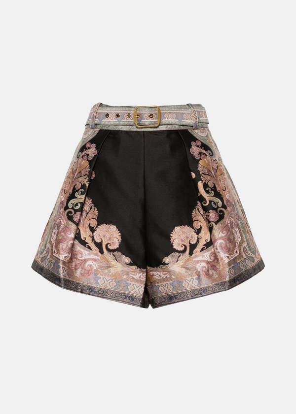 Zimmermann Illustration Tuck Short Black Paisley on Garmentory