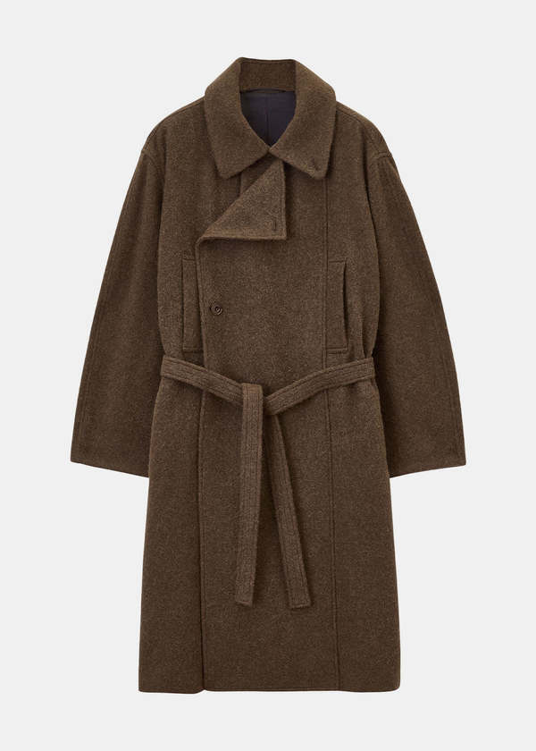 Brown Asymmetrical Bathrobe Coat | Garmentory