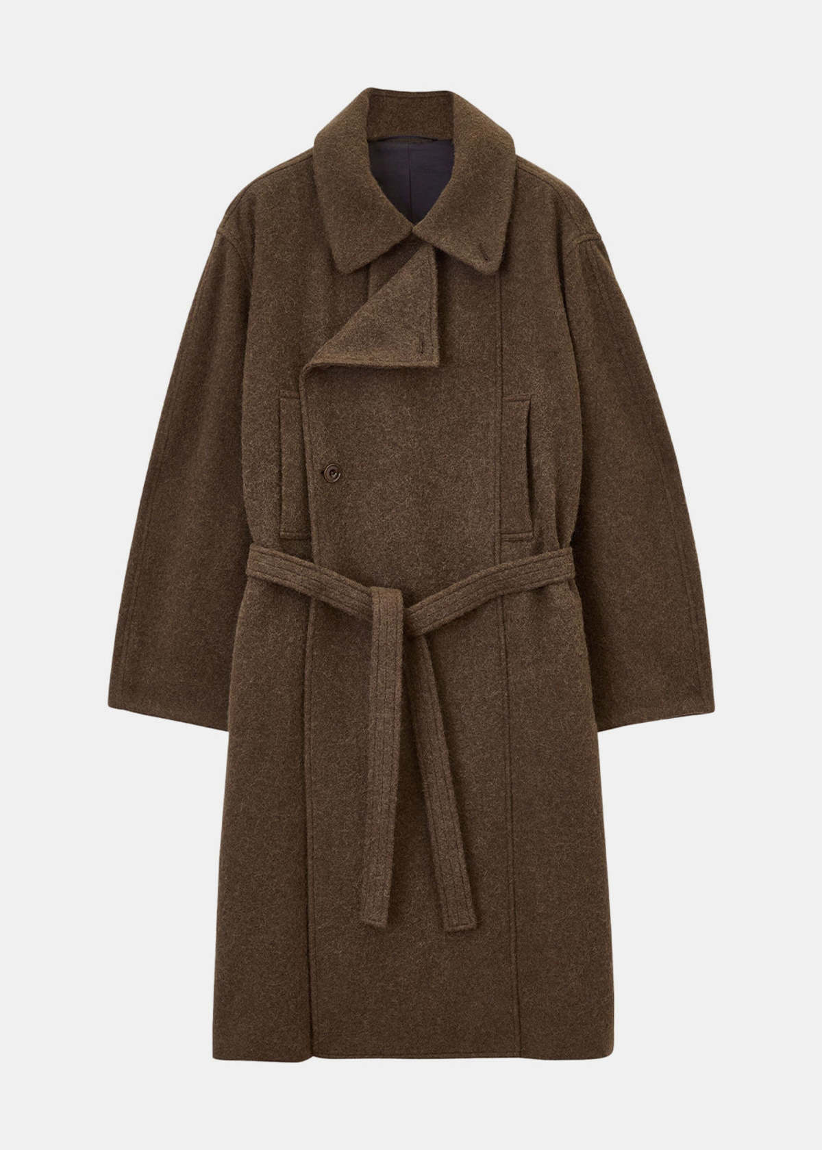 Brown Asymmetrical Bathrobe Coat | Garmentory