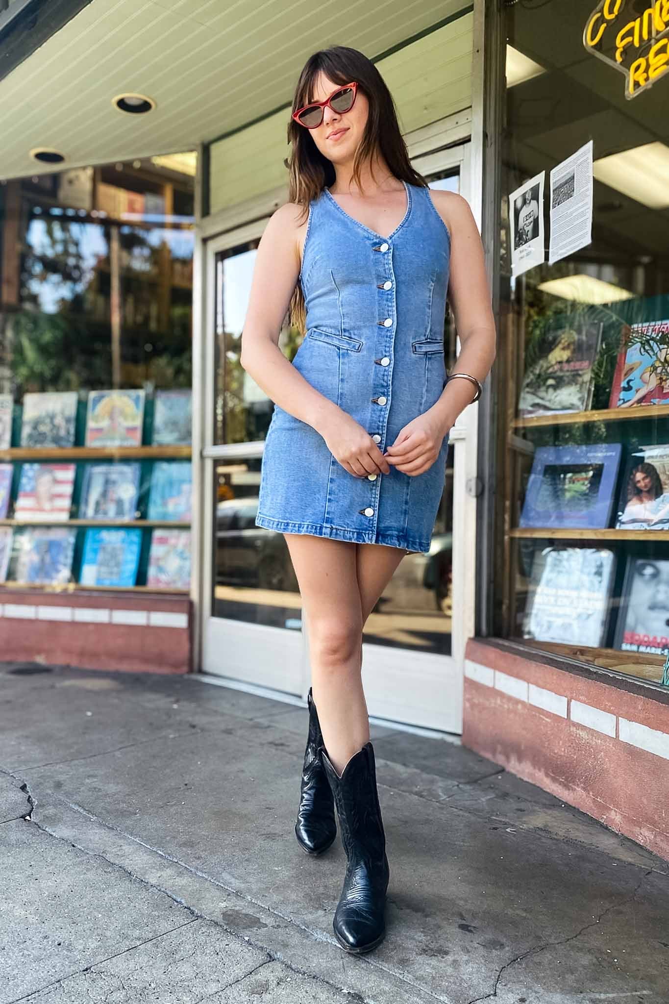 rollas denim dress Angelica Denim Dress, Black Sand