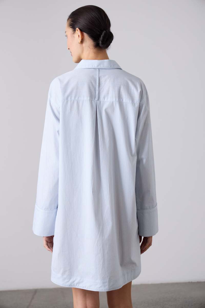 Laing Home Ophelia Nighshirt - Pale Blue Stripe