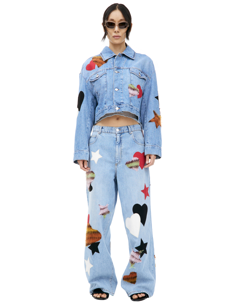 【MARNI】Colorblock Denim Jacket Snow Marni Denim Jacket With Patches | Garmentory