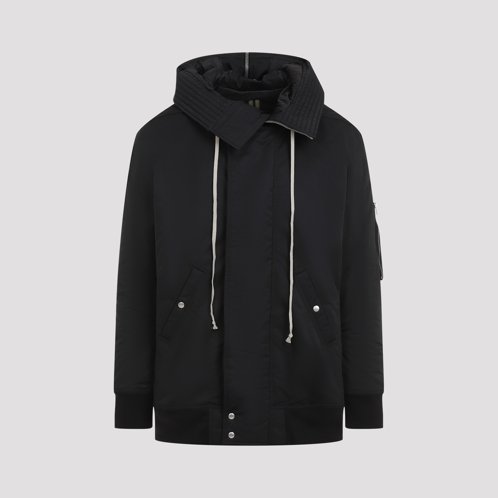 Rick Owens Drkshdw Hooded Long Bomber - black | Garmentory