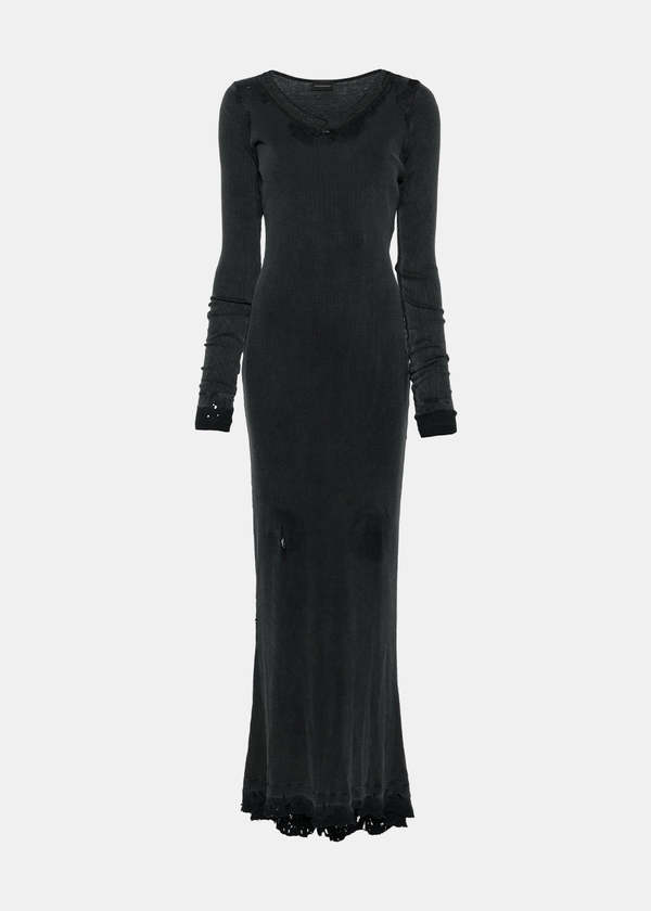 chinese dress ladies Light Blue Hooded Maxi Dress | BALENCIAGA