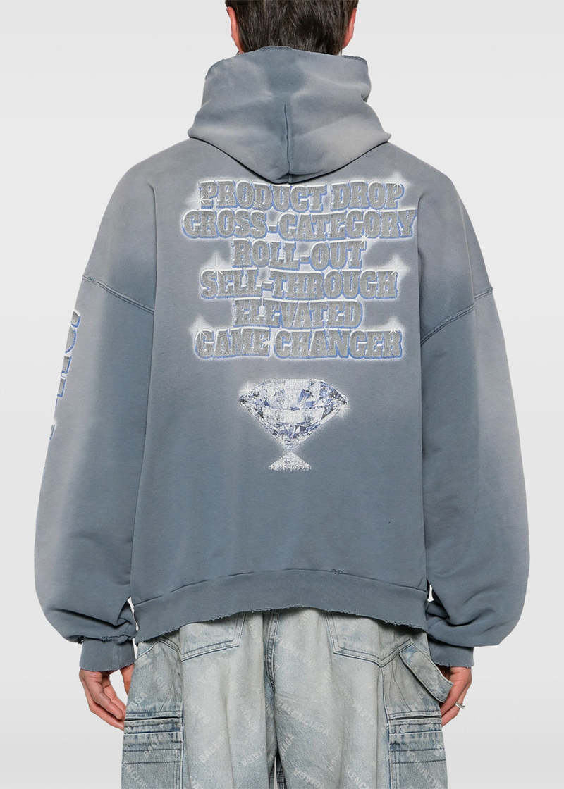 Balenciaga See Now Buy Now Hoodie - Blue | Garmentory