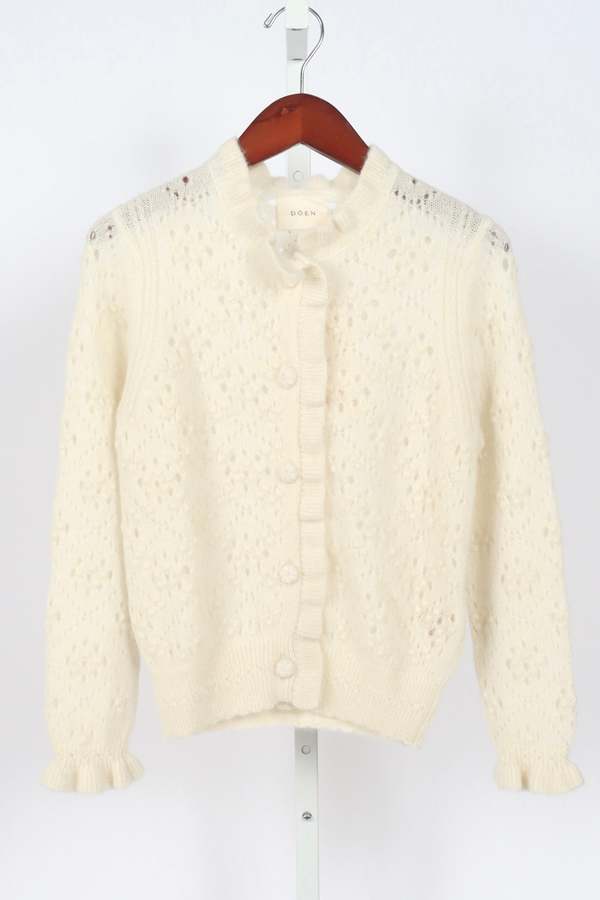 新品　maison de Dolce. wavy cardigan/ivory Cosette Cardigan - Ivory | DÔEN