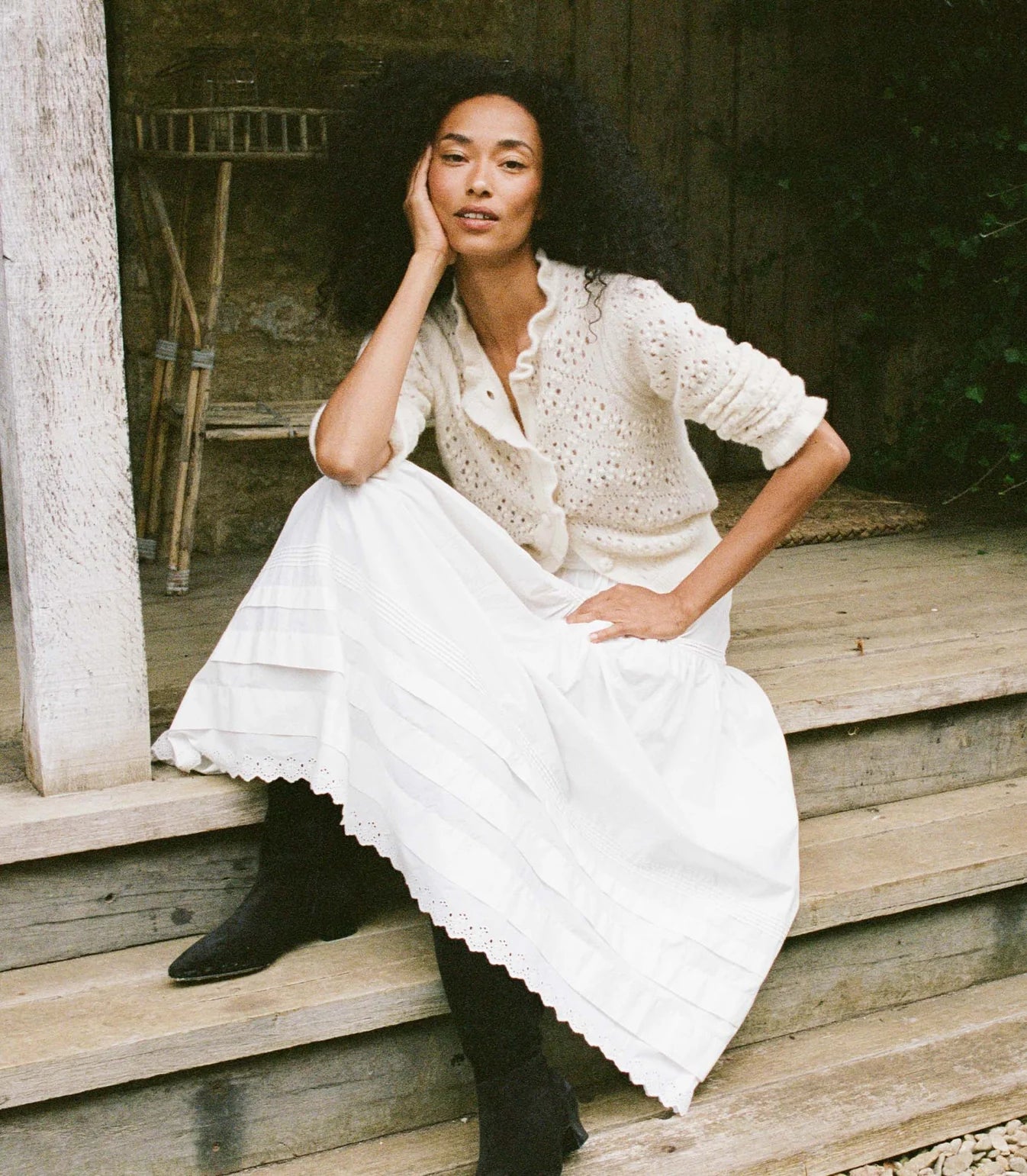 DÔEN Claudie Cardigan - Ivory | Garmentory