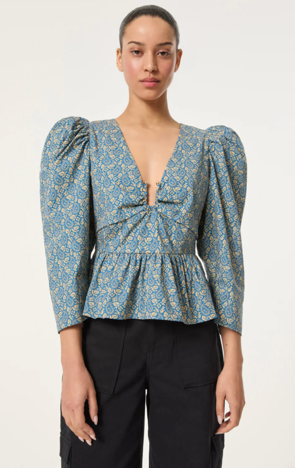 Rhode Resort Alma Top - Blue Paisley Garden