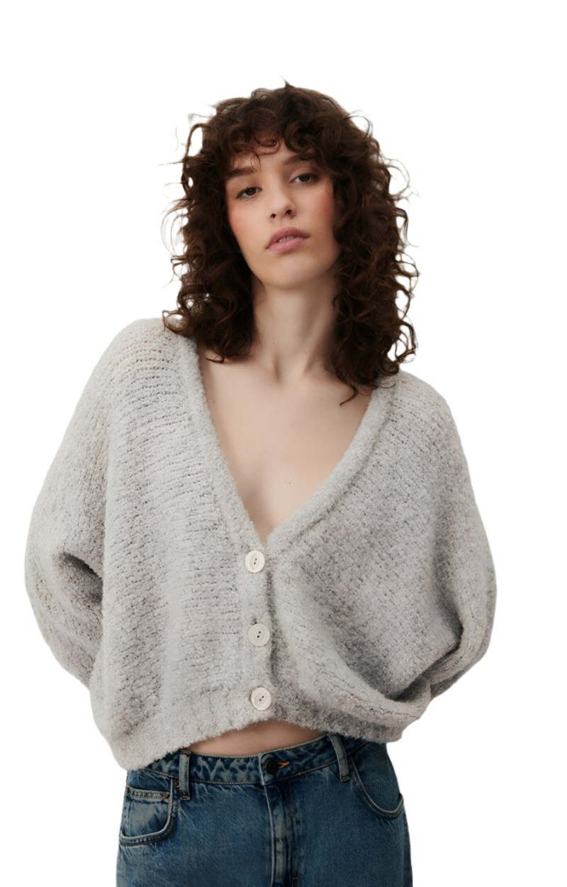 American Vintage Heather Grey Cardigan Womens VITO CARDIGAN