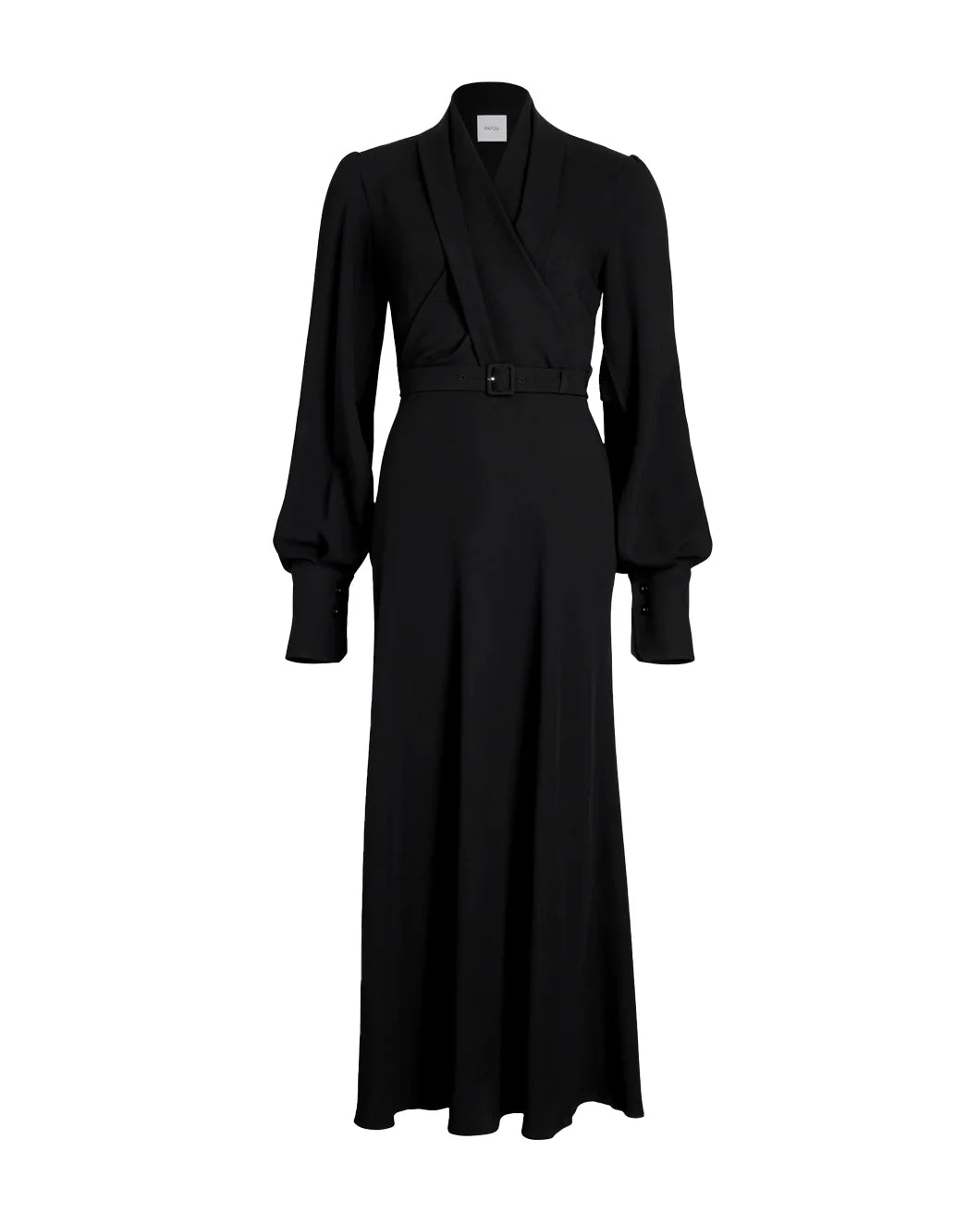 Patou Draped Maxi Day Dress - Black | Garmentory