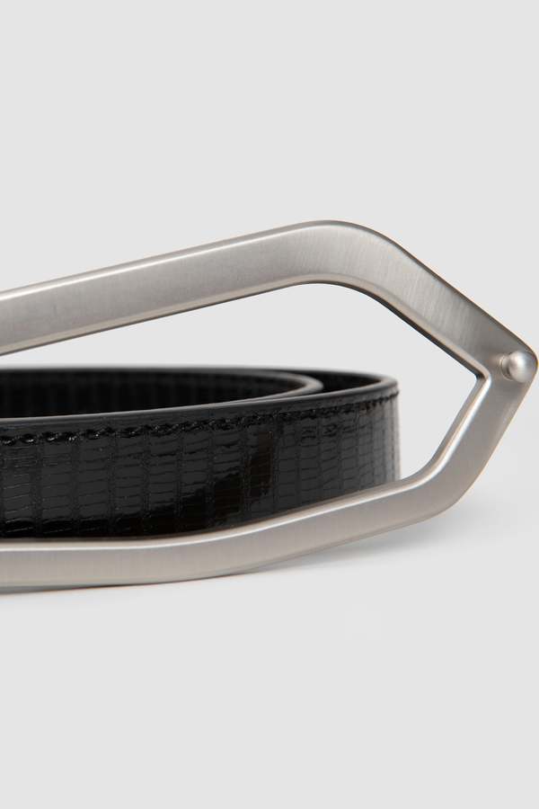kiko kostadinov Margutta Belt - Lizard Emboss/Steel Black | Garmentory