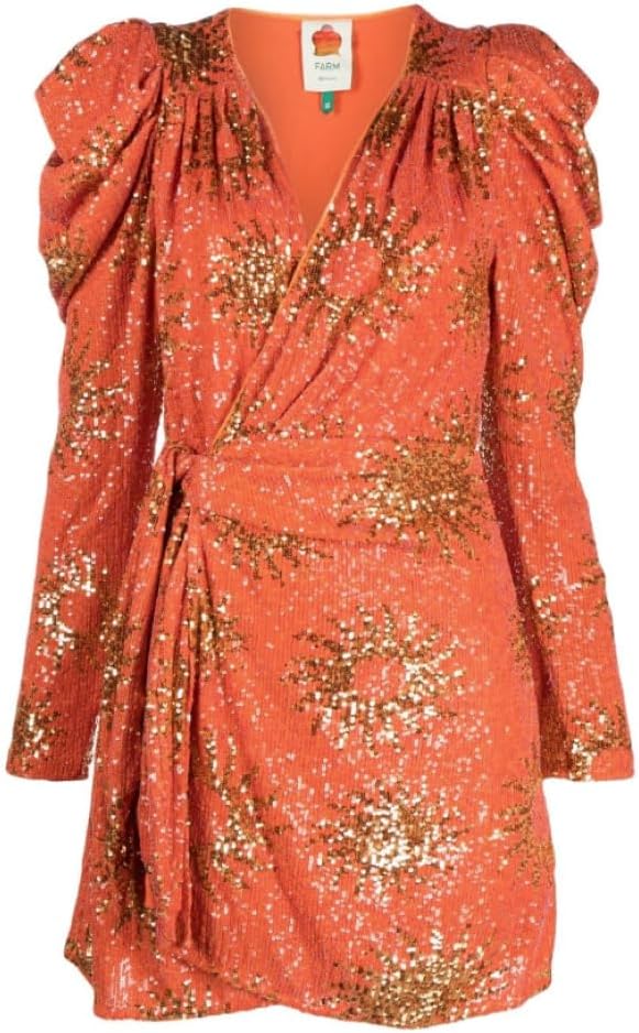 knee length dresses for ladies Orange Sunny Mood Sequin Cut Out Midi Dress