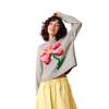 Gigi Knitwear Pixel Flower Sweater - Grey - Thumbnail 1