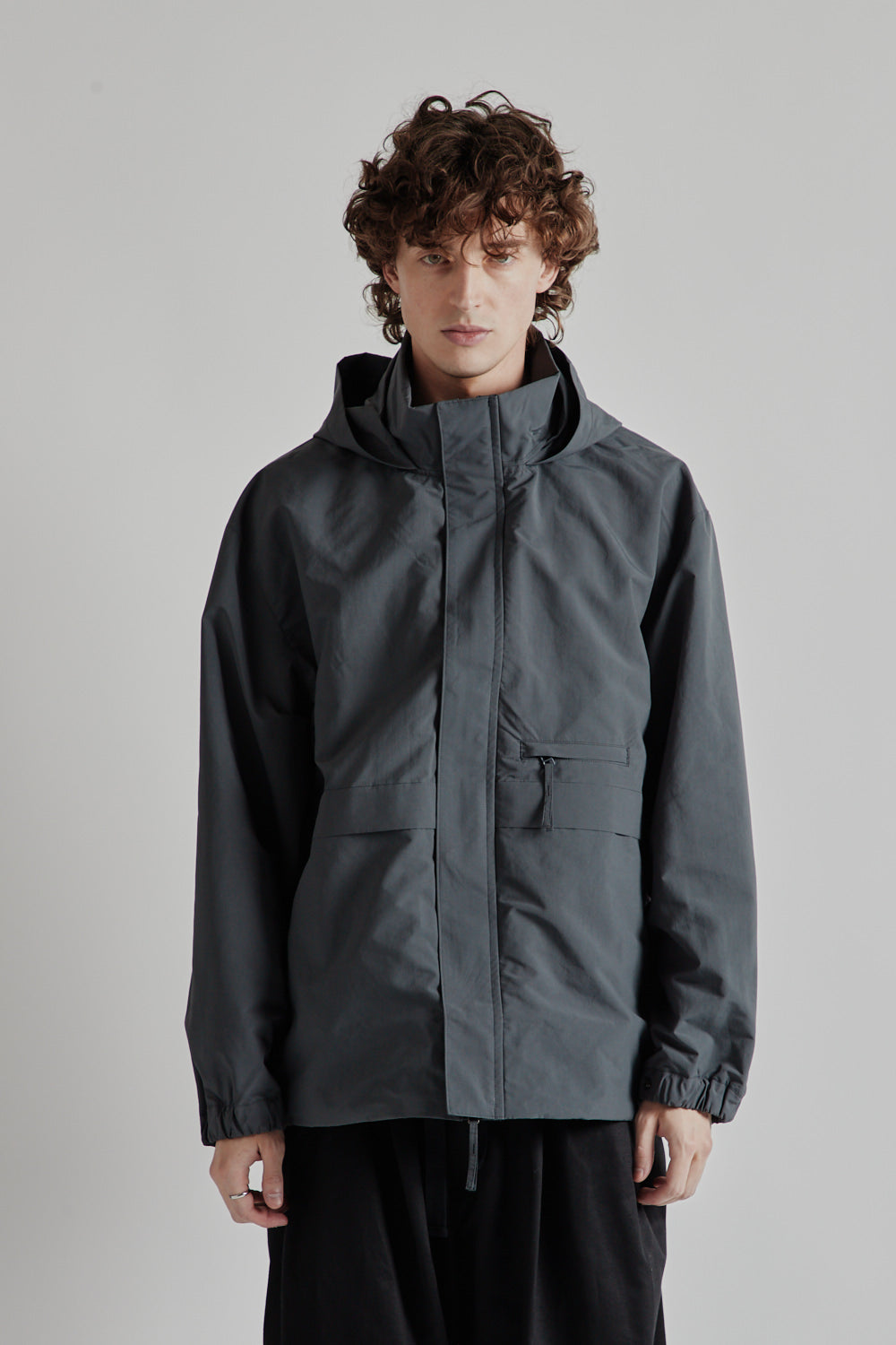 Still By Hand Stand Collar Field Jacket - Blue Gray | Garmentory