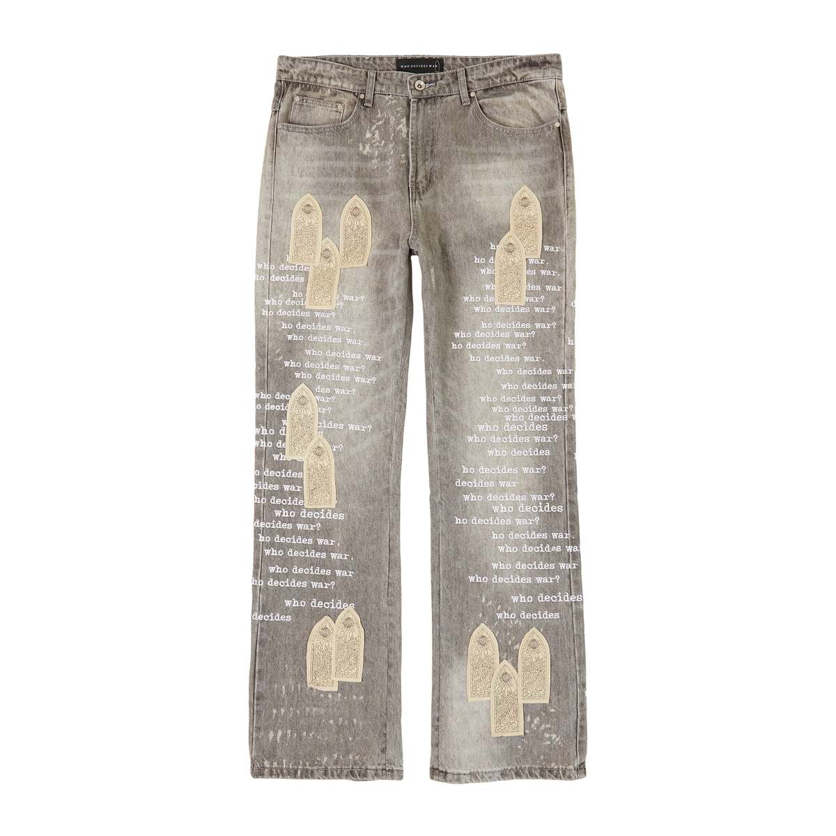 Who Decides War Scripture Denim Jeans - Vintage Grey | Garmentory