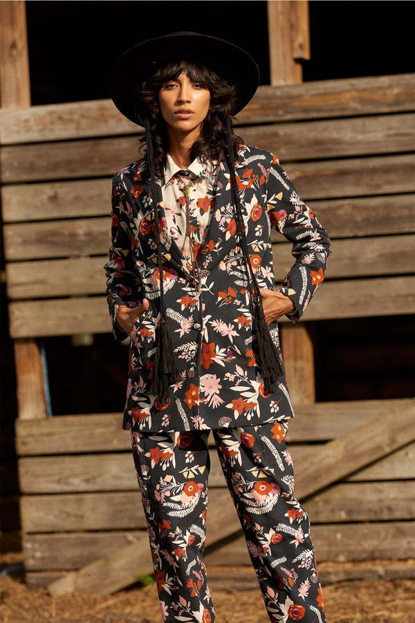 Carolina K Alicia Blazer - Dusty Floral Black