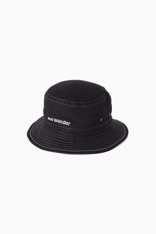 And Wander Cotton Twill Bucket Hat - Black