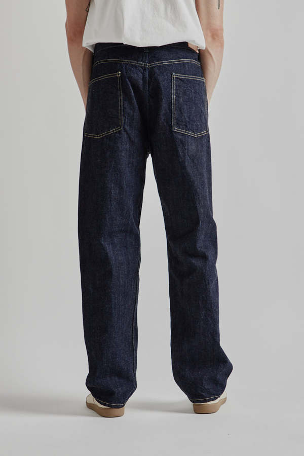 Still By Hand 5 Pocket Denim Pants - Navy | Garmentory
