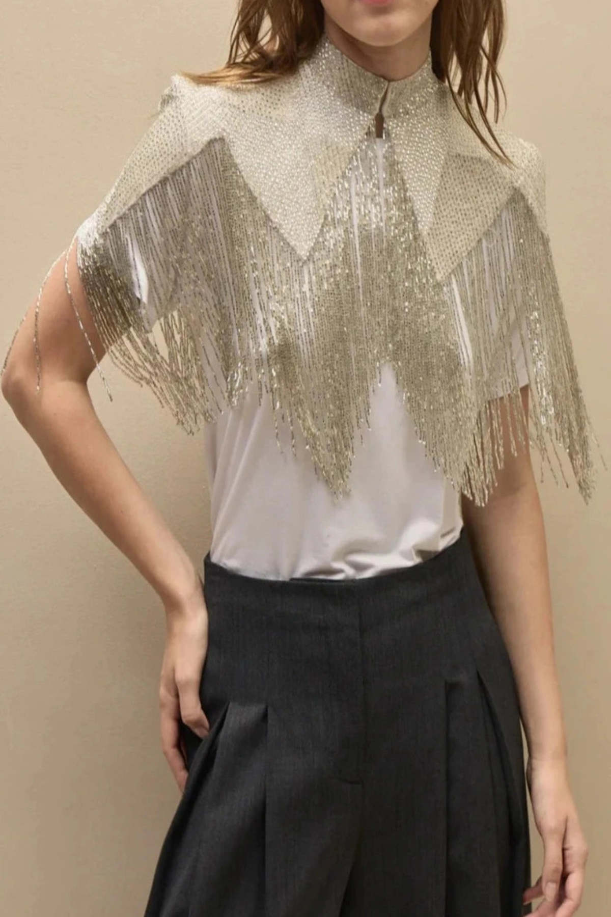 TWP Beaded Topper - Ivory - Image 2 of 2