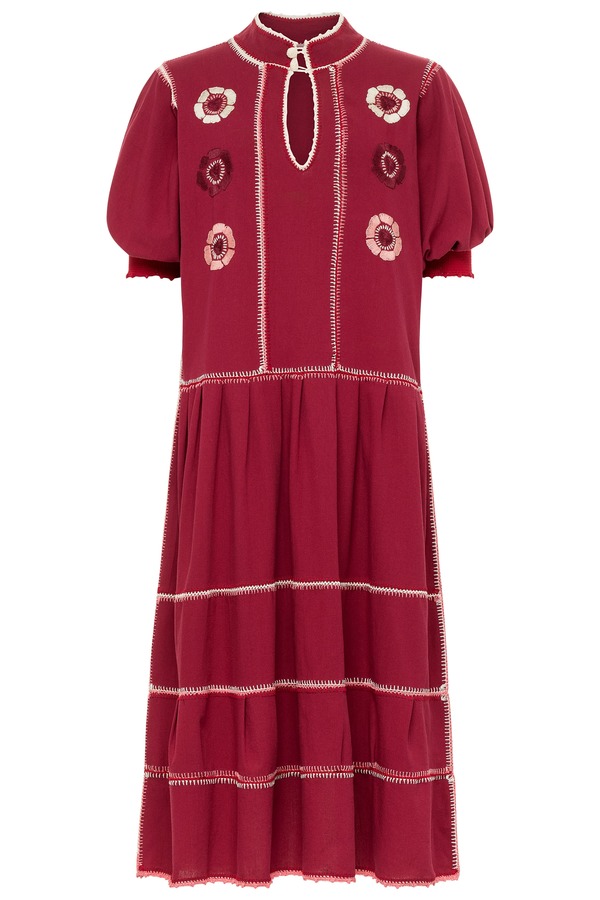 Carolina K Dom Oaxaca Dress - Wine