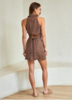 Hevron Domino Mini Dress - Chocolate - Thumbnail 2