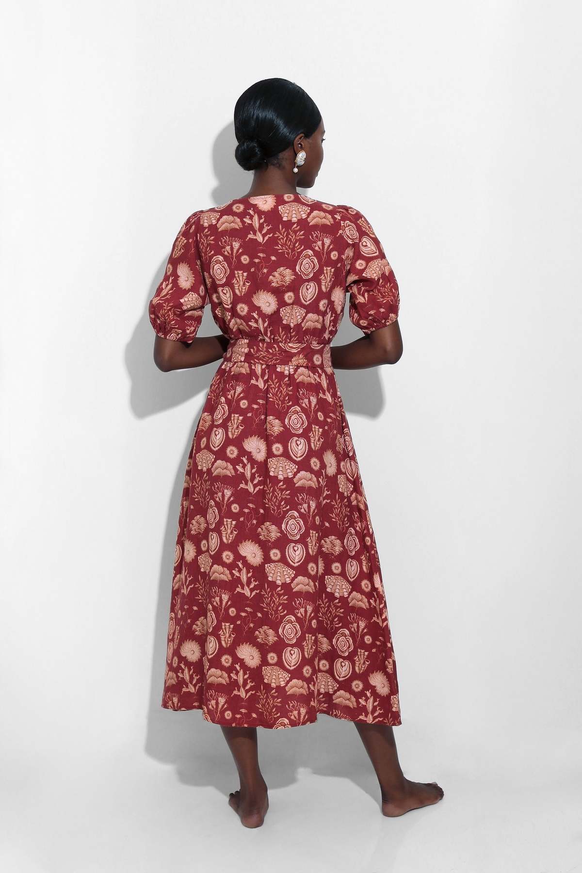 Carolina K Florita Dress - Corals Burgundy - Image 2 of 3