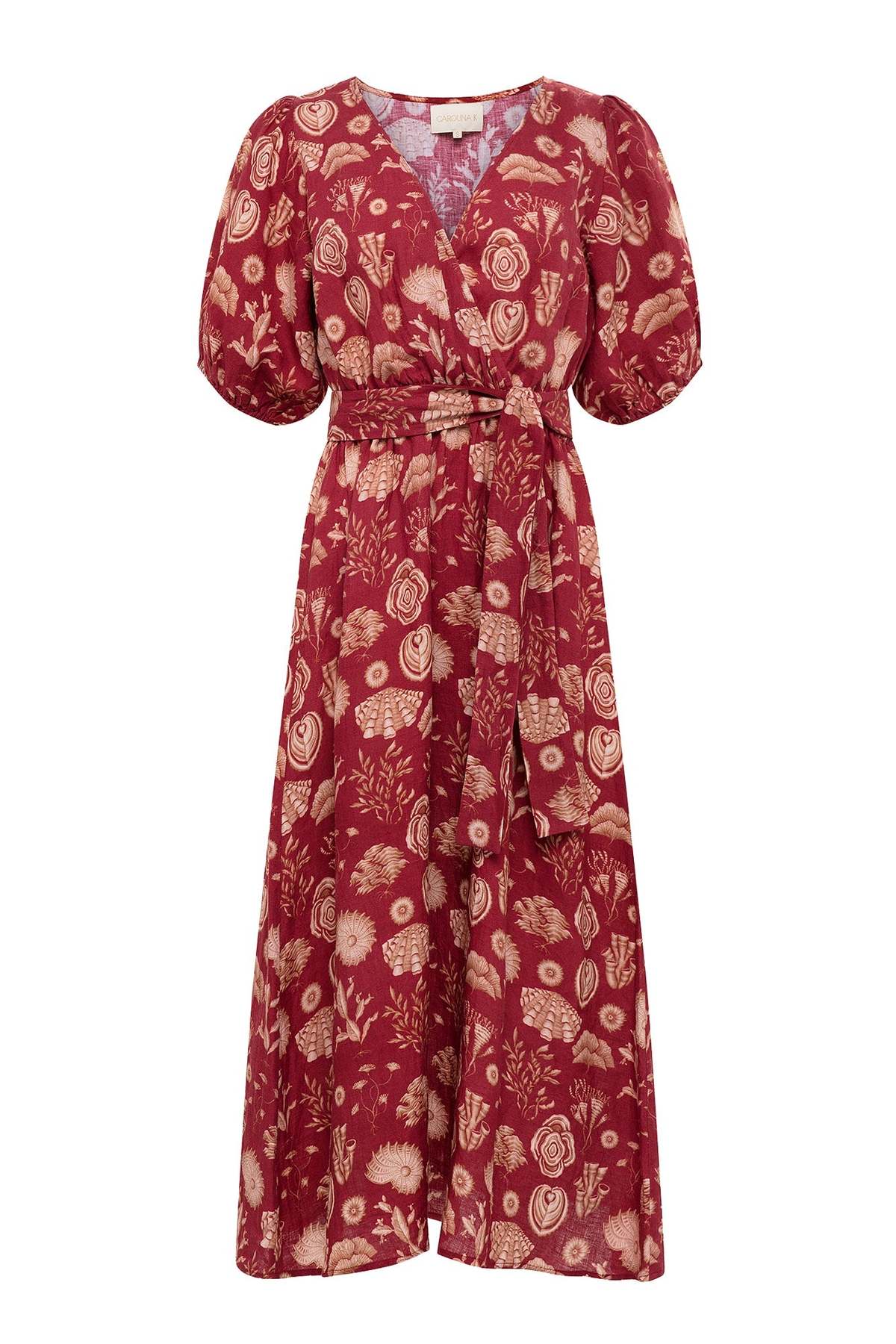 Carolina K Florita Dress - Corals Burgundy - Image 3 of 3