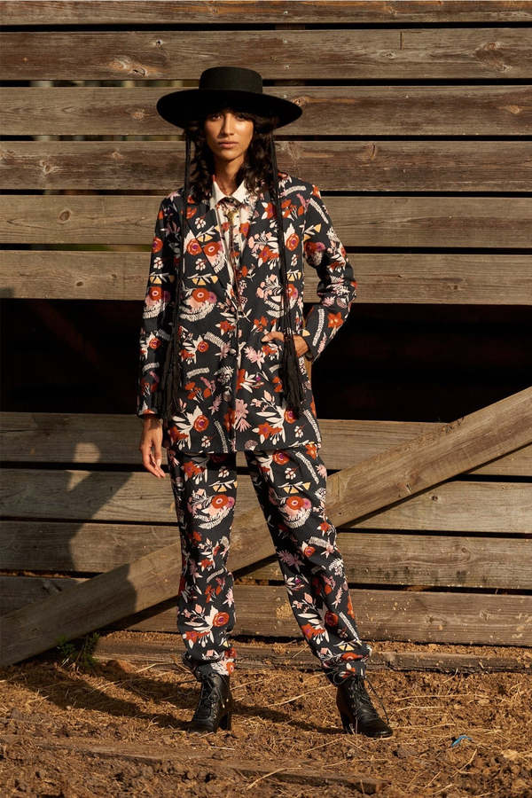 Carolina K Gaucho Pants - Dusty Floral Black Carolina K Gaucho Pants - Dusty Floral Black