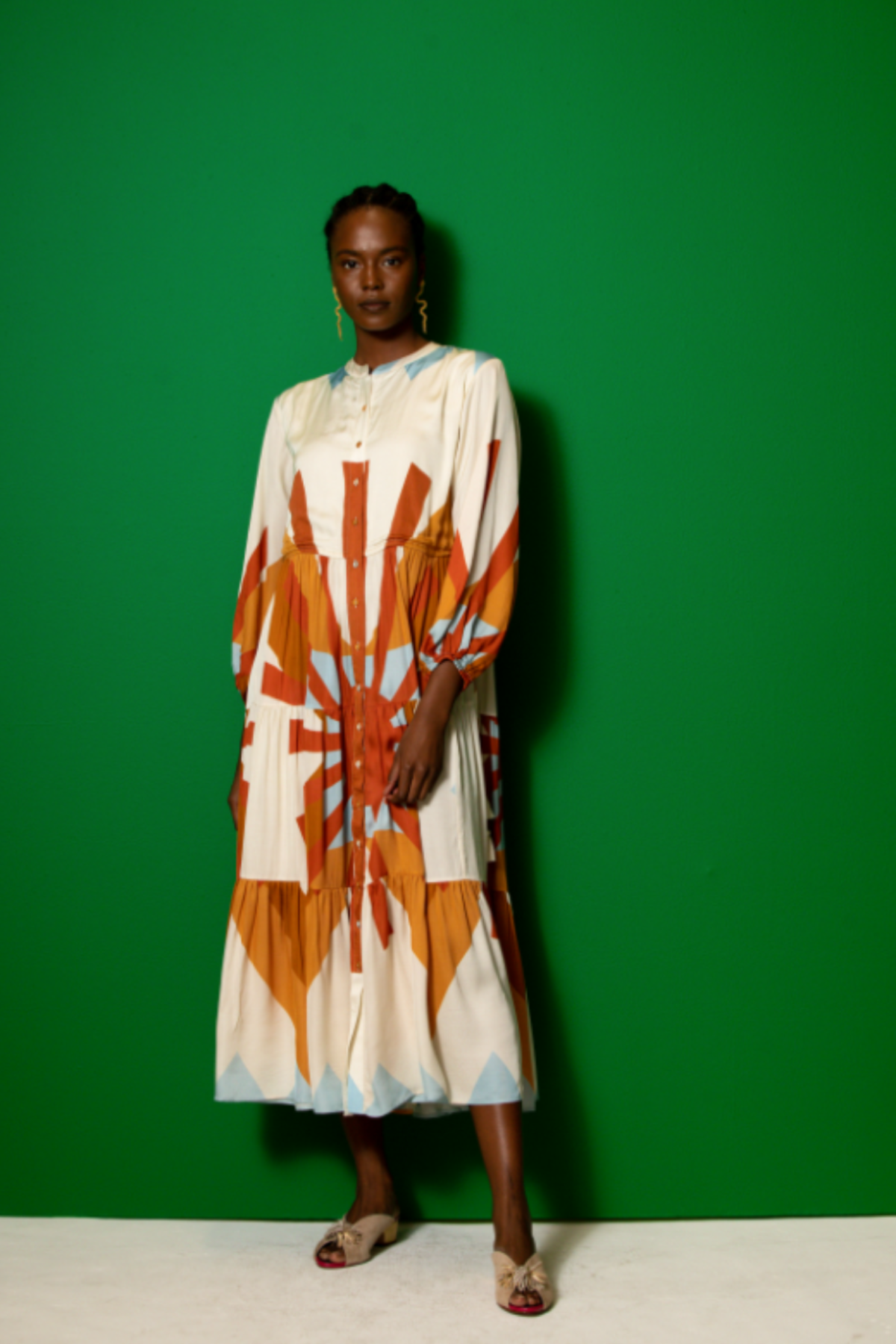 Carolina K Josefina Dress - Sol Elements/Celestial Blue/Selva Birds - Image 1 of 5