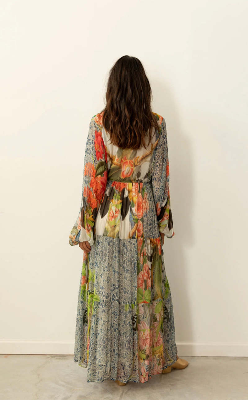 Carolina K Josefina Dress - Sol Elements/Celestial Blue/Selva Birds