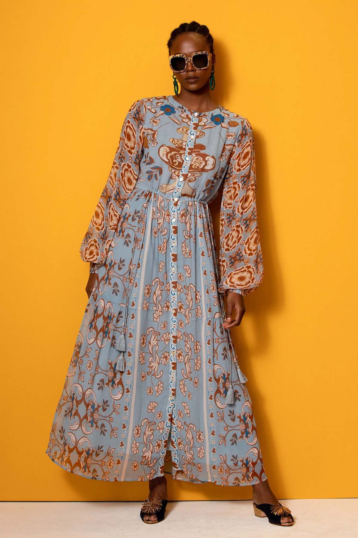 Carolina K Josefina Dress - Sol Elements/Celestial Blue/Selva Birds - Image 5 of 5