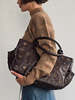 Vintage Grommet Leather Satchel Bag - Dark Brown - Thumbnail 4