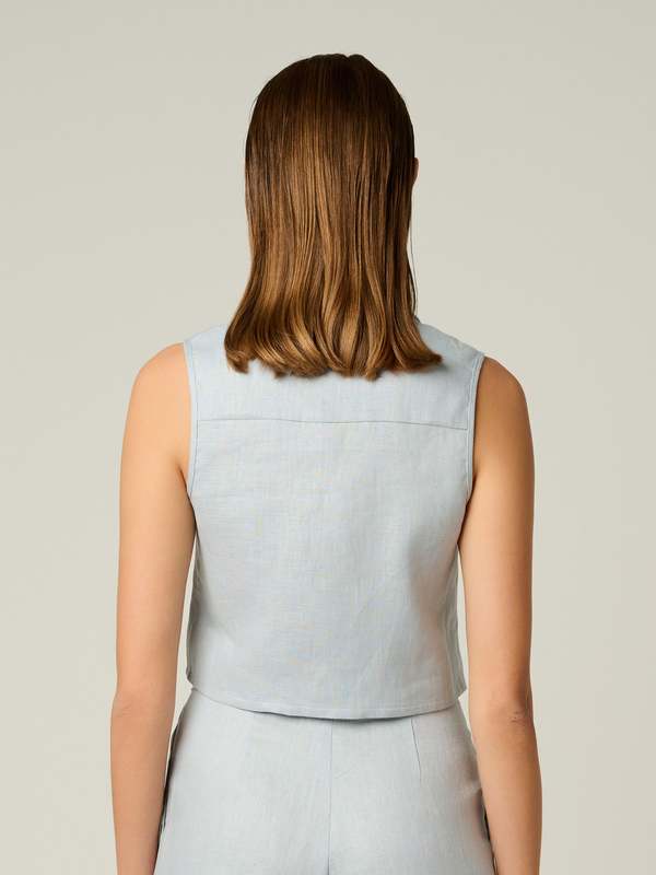 Hevron Katja Top - Dusty Blue