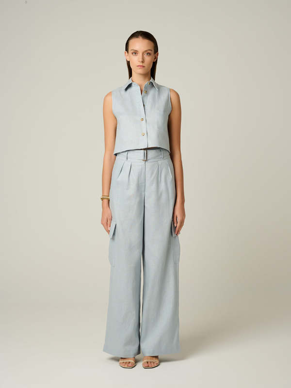 Hevron Katja Top - Dusty Blue