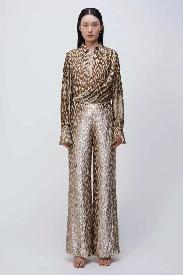 Simkhai Luella L-S Deep V Top - Gold