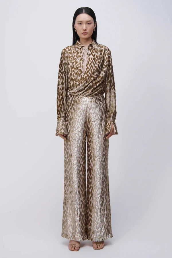 Simkhai Luella L-S Deep V Top - Gold