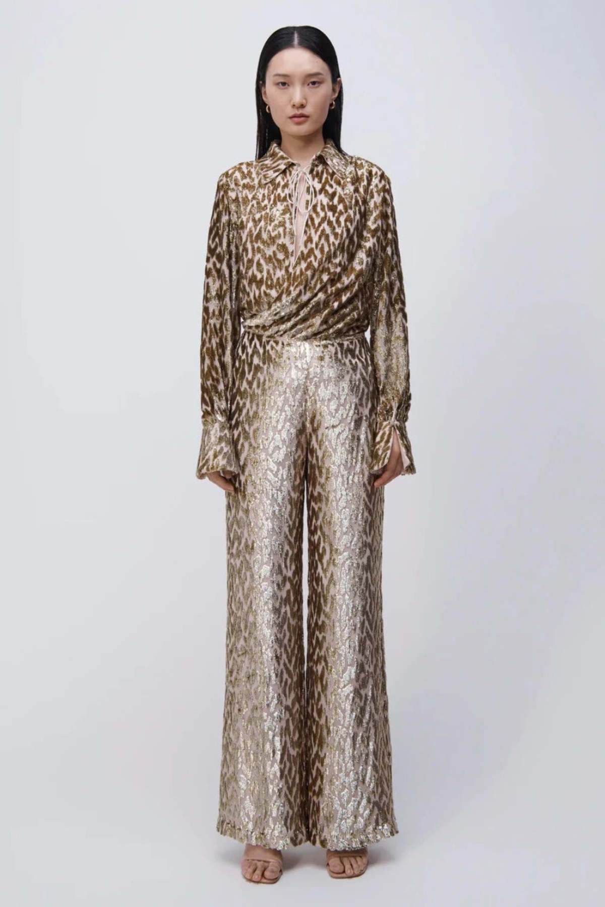 Simkhai Luella L-S Deep V Top - Gold - Image 1 of 3