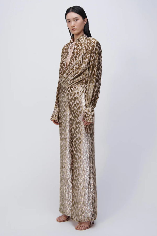 Simkhai Luella L-S Deep V Top - Gold