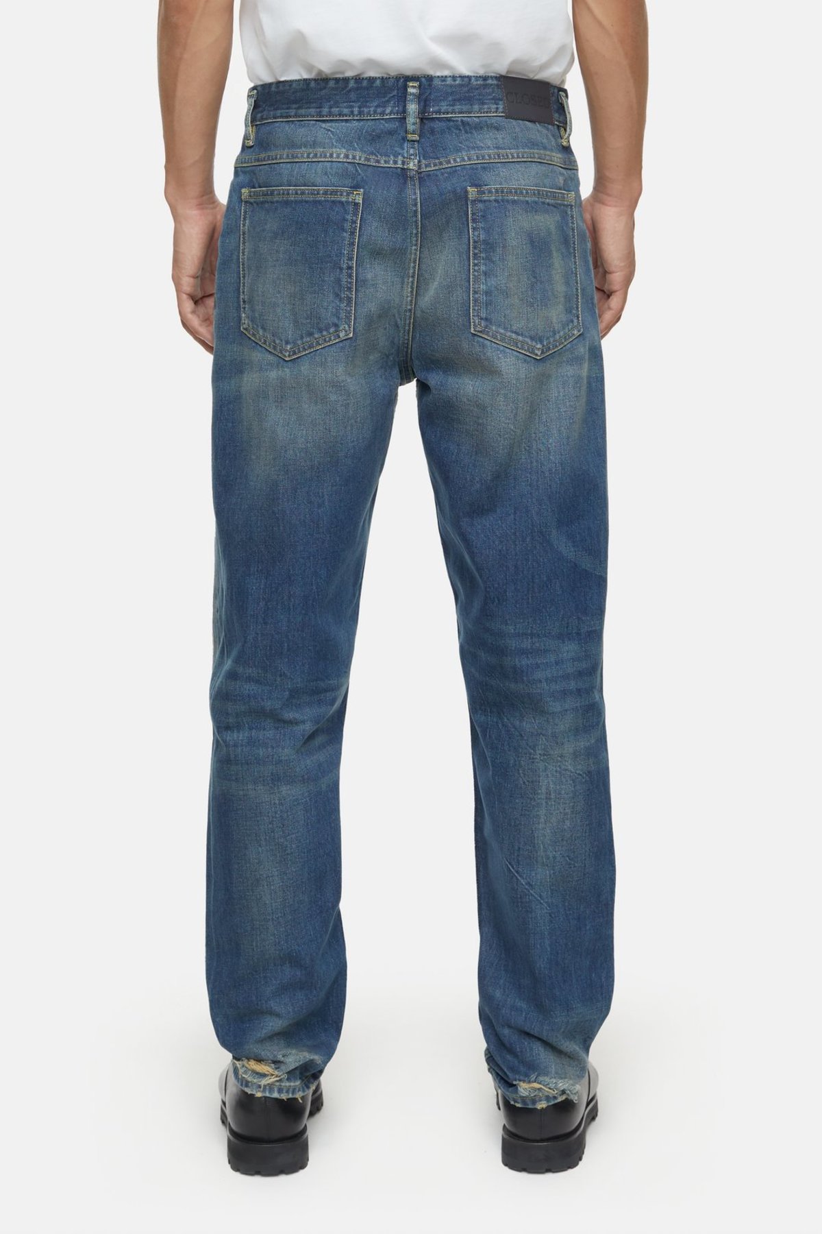 ◆SATUR◆ Tapered relaxed washed denim pants mid blue SA241M SATUR | 세터