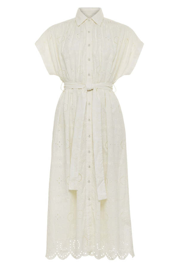 Carolina K Valerie Kaftan - Eyelet Gardenia