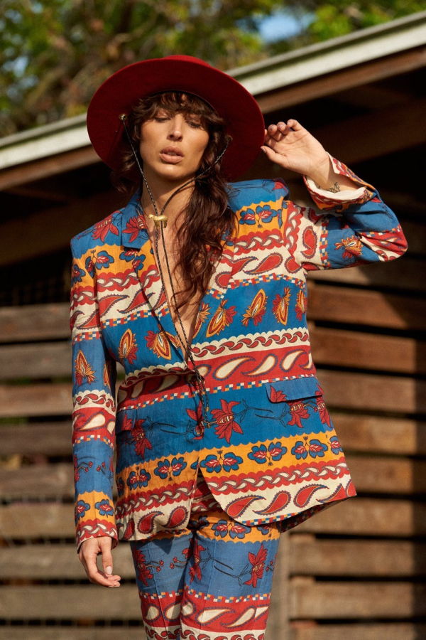 Carolina K Vera Blazer - Paisley Blue