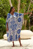 Carolina K Xime Kaftan - Etched Flower Blue - Thumbnail 1