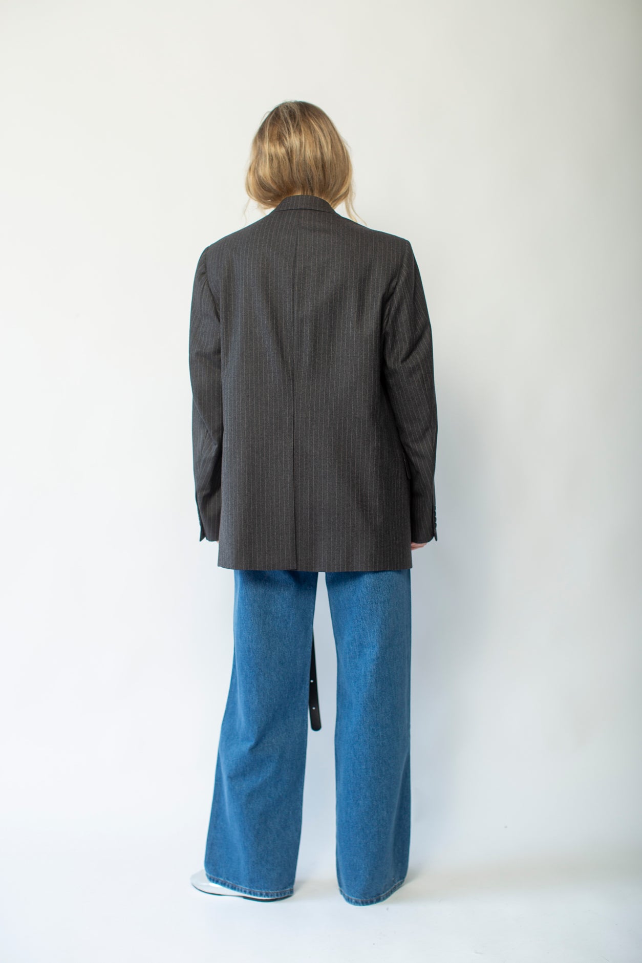 Gaby Pinstripe Blazer - Dark Brown