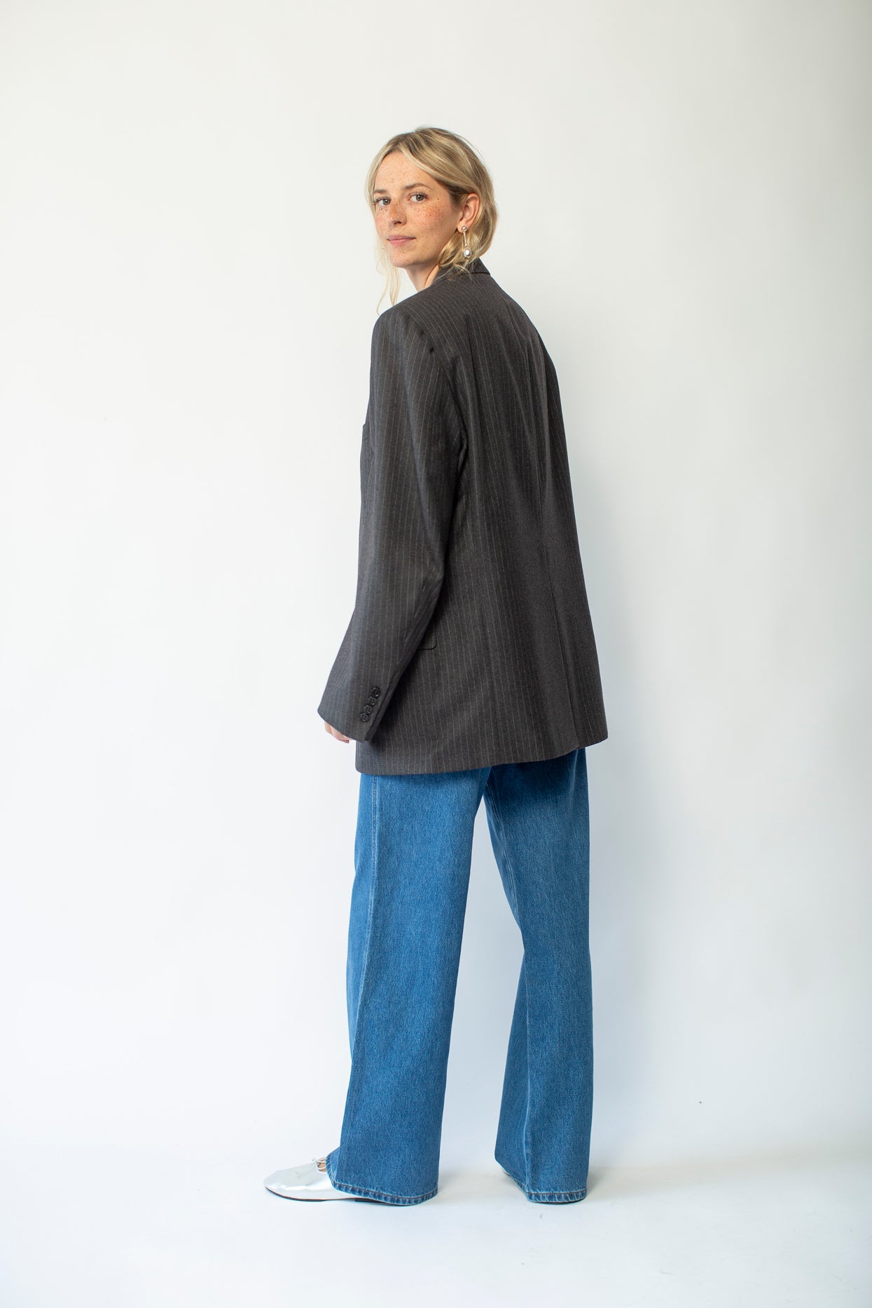 Anathea-M Blazer - Grey Pinestripe